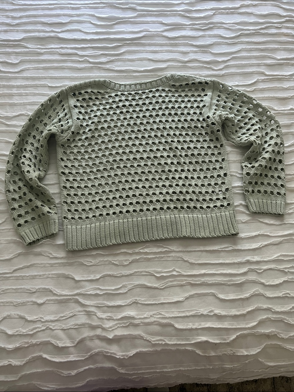 Future Collective x Jenee Naylor  Open-Knit Sage Green Sweater